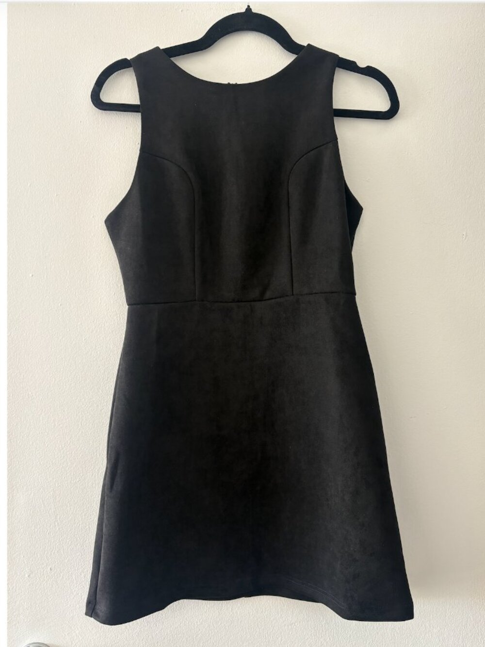 Sadie & Sage Black Vegan Suede Sheath Dress